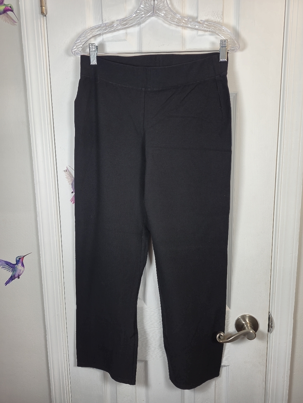 Eileen Fisher Petite XXS Black Viscose Crepe Stretch Ankle Pants Washable
